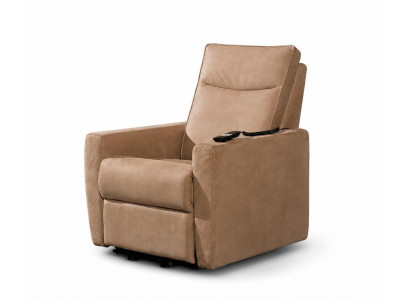 Elektrischer Relaxsessel Fernsehsessel beige Stoffbezug Verstellbar