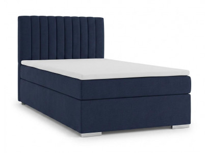 Dunkelblaues modernes Boxspringbett 80 x 200 Bett mit Stauraum und Matratze