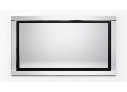 Elegantes modernes Wandspiegel mit Rahmen in Schwarz und Chromakzenten