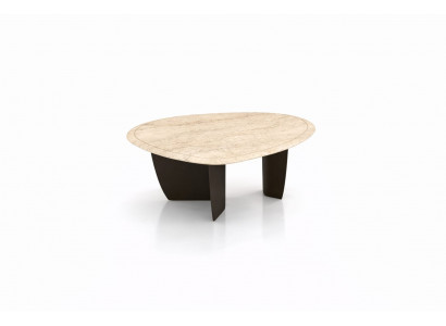 Luxus Couchtisch Marmor Optik mit runder Form Wohnzimmer