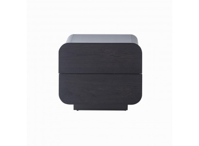 Nachttisch Modern Schwarz Holz Elegant Nachtkommode Beistelltisch
