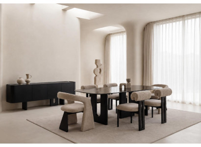 Braun-beiges Esszimmer set Esstisch Stühle Sideboard Modern Premium-Möbel