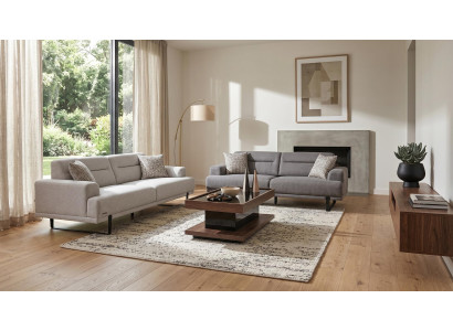 Sofa Set mit Couchtisch Grau Designer Wohnzimmer komfortabel stilvoll