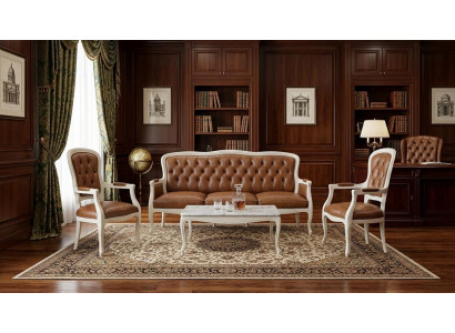 Sofa Set Sofa Sessel weich bequem schön modern braun
