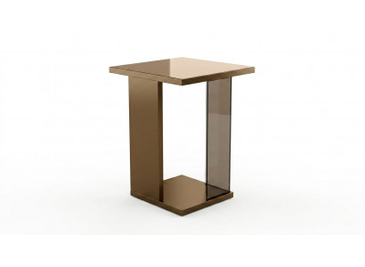 Eleganter Beistelltisch Bronze Glas Design Moderner Luxus Tisch