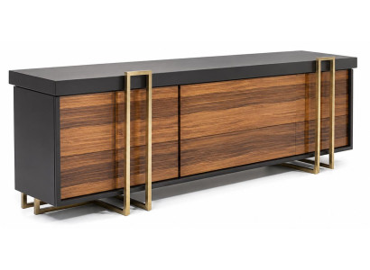 Büromöbel Sideboard Massivholz Stützprofile Messing Luxuriös
