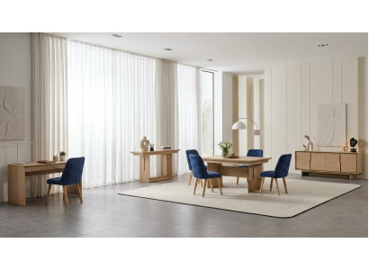 Tisch Konsole Wohnzimmer Stil modern beige rechteckig ausklappbar bequem