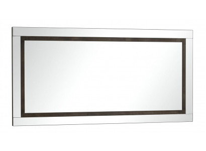 Eleganter Glas Wandspiegel mit breitem Rahmen und dunklem Innenrand