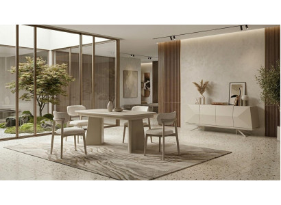 Tisch Konsole Wohnzimmer Stil modern beige rechteckig ausziehbar bequem
