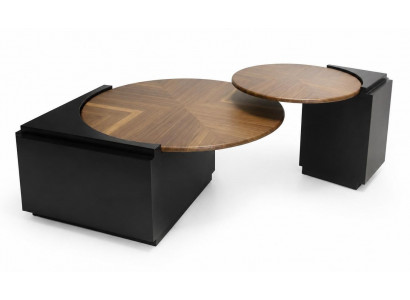 Geometrischer Couchtisch Modern Zweifarbig Strukturiert Zweistufig