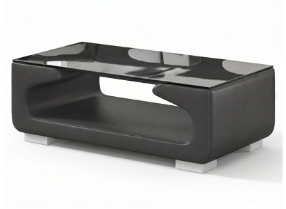 Eleganter Couchtisch Schwarz Glasplatte Modern Wohnzimmer Design Tisch