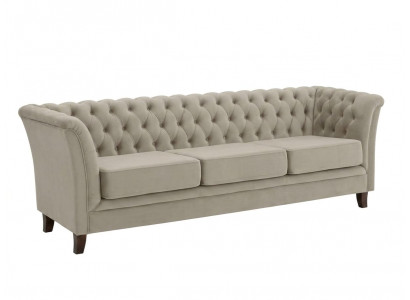 Graues 3-Sitzer-Schlafsofa Ausziehbares Stoffsofa Polstermöbel Chesterfield