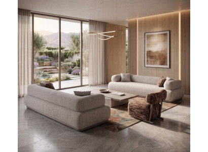 Modernes Wohnzimmer Sofa Set Beige 4+4+1 Sitzer
