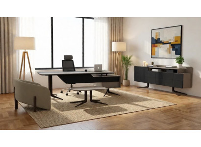 Elegantes Büro Set Arbeitsplatz Schreibtisch Sideboard Couchtisch