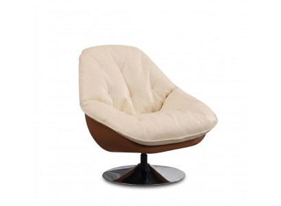 Modernes Dreh-Sessel mit Polsterkomfort in Beige und Braun Design