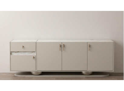 Sideboard Beige Bequem Modern  Geräumig Stilvoll Minimalistisch