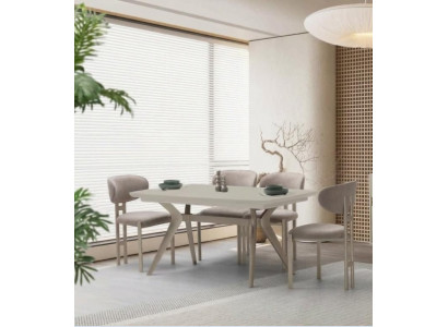 Esszimmer-Set Esstisch 4x Stühle Holz Ausziehtisch Modern Geräumig