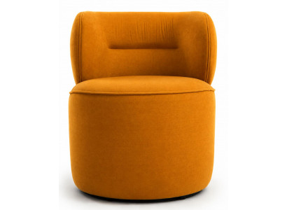 Sessel Moderner Stil Orange Samt Rund Bequem Minimalistisch Elegant