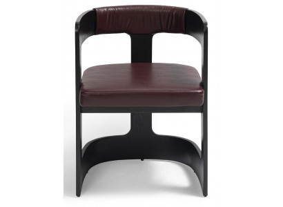 Stuhl Modernes Design Leder Holz Schwarz Bequem Elegant Stilvoll