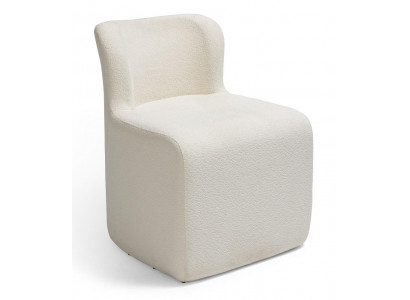 Stuhl Modernes Design Weiss Textil Strukturiert Rückenlehne Bequem