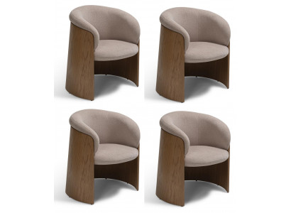 Stühle Modernes Design Beige Grau Textil Holz Komfortabel Hochwertig