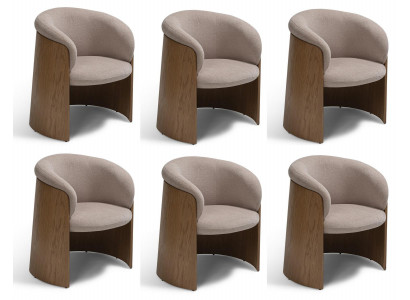 Stühle Modernes Design Beige Grau Textil Holz Zeitlos Wohnlich Edel