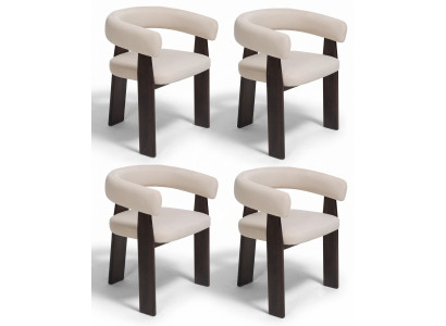 Stühle Modernes Design Weiss Leder Holz Komfortabel Hochwertig Edel