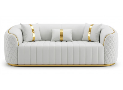 Edle Wohnzimmer Polstercouch Exklusiver 3-Sitzer Luxus Stoffcouch