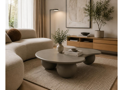 Design Couchtisch Freiform Beige Minimalistisch Modern