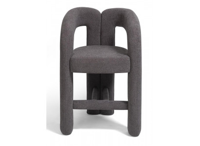 Barstuhl Design Modern Grau Skulptural Monolithisch Ausdrucksstark