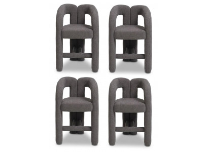 Barstühle Set Design Modern Grau Skulptural Monolithisch Harmonie