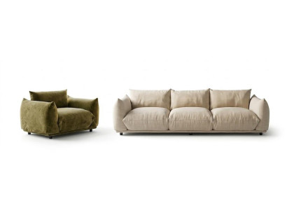 3 Sitzer Sofa Weiß Modern Wohnzimmer Sessel bequem geräumig