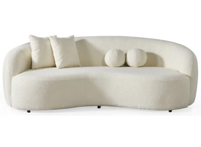 3-Sitzer Sofa Beige Modern Stoffbezug Wohnzimmer bequem