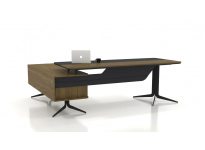 Modern Schreibtisch Holz Metall Kombination Schwarz Design