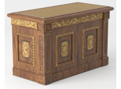 Elegante Kommode Nussbaumholz  Durchbrochenen Goldenen Gittern