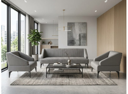 3-Sitzer-Sofa grau elegant  funktional ergonomisch minimalistisch