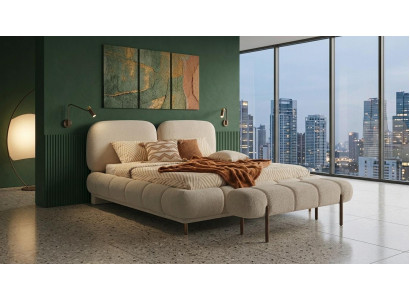 Bett Bank Schlafzimmer Stil modern beige bequem praktisch komfortabel