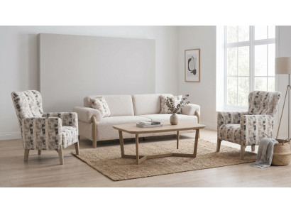 Sofa Set Modern Beige Elegantes Wohnzimmerset mit Couchtisch statusbezogen