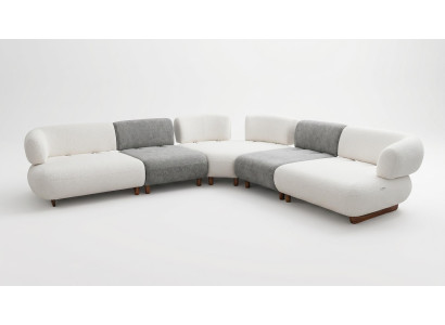 Modernes Designer Ecksofa L-Form zeitloses Design Weiß Wohnzimmer