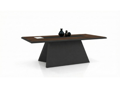 Designer Konferenztisch Holz schwarz modernes Büro Möbel