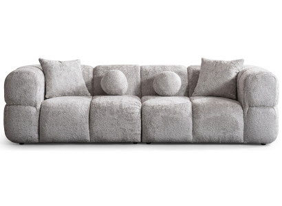 3-Sitzer Sofa Beige Stoff Armlehne Wohnzimmer komfortabel