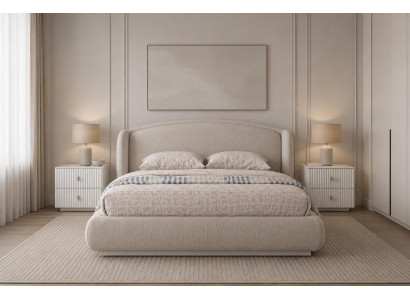 Schlafzimmer Set Bettgestell 2х Nachttische Modern Hell Universell