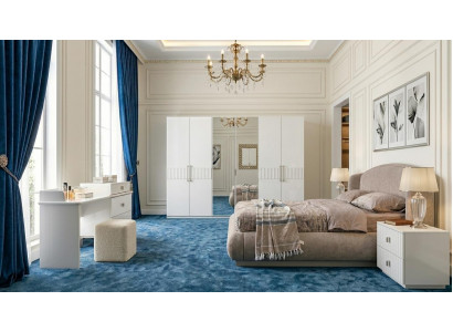 Schlafzimmer Set Bettgestell Schrank Kommode Nachttisch Modern Weiß
