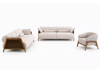 Sofa Sessel Beige Wohnzimmer Stil Modern komfortabel bequem