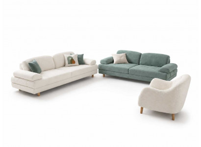 Moderne weiche Möbel stilvolle Wohnzimmer Sofa-Set 3+3+1 Garnitur