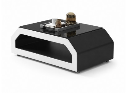 Modern Couchtisch Schwarz Weiß Luxus Sofatisch LED Design Premium