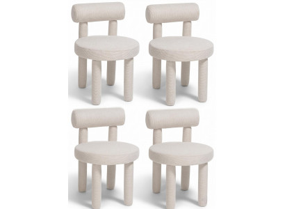 Stühle Design Weiß Stoff Rund Formschön Ausdrucksstark Zeitlos Edel