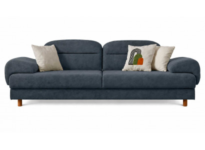 Sofa 3 Sitzer mit klappbaren Armlehnen und Bettfunktion Dunkelblau