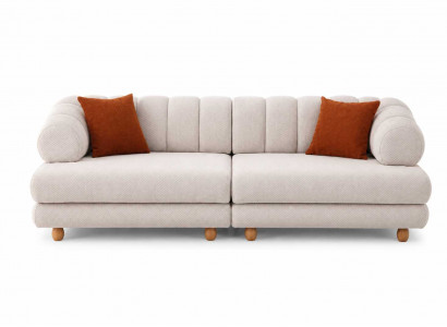 Designsofa Weiß Sofa 3 Sitzer Luxuriöses weicher Polsterung Polstersofa