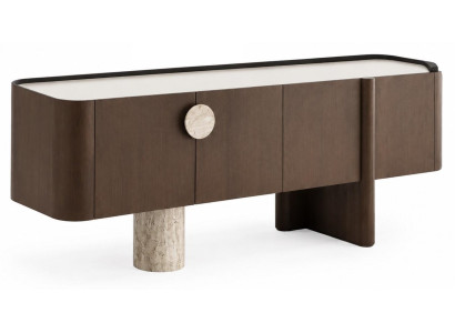 Sideboard Moderner Stil Braun Elegant Minimalistisch Kontrastreich